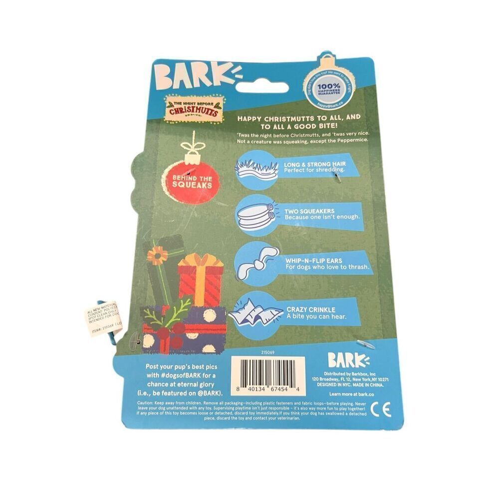 Bark Deck The Howls Peppermice Slippies Squeakers Crazy Crinkle Dog Toy XS-S - Picture 2 of 2